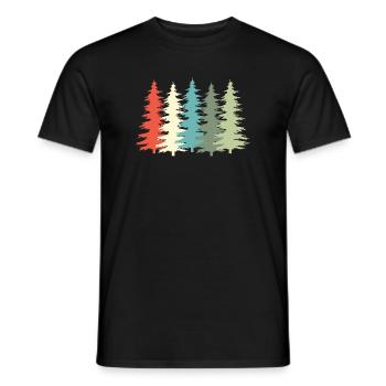 Woodland Vintage Arbre Rétro - T-shirt homme - noir - Devant - AI Model Male 178 light (178cm)