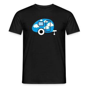 Caravan Caravan Clouds Camper Camping Retro Fan - Men's T-Shirt - black - Front - AI Model Male 178 light (178cm)