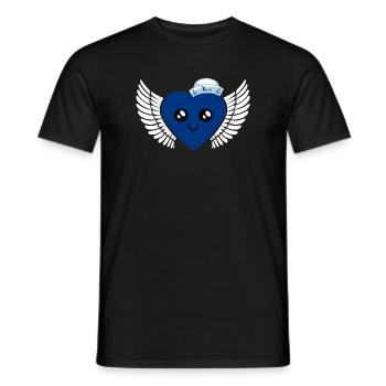Maritime Blue Young Sailor Sailor Sailor Heart - Men's T-Shirt - black - Front - AI Model Male 178 light (178cm)