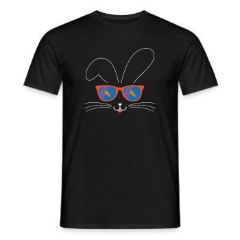 Osterhase lustig mit Sonnenbrille funny Bunny - Männer T-Shirt - Schwarz - Vorne - AI Model Male 178 light (178cm)
