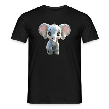 Elephant Africa Safari Wilderness Love Cute Elephant - Men's T-Shirt - black - Front - AI Model Male 178 light (178cm)