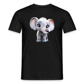 Elephant Africa Safari Wilderness Love Cute Elephant - Men's T-Shirt - black - Front - AI Model Male 178 light (178cm)