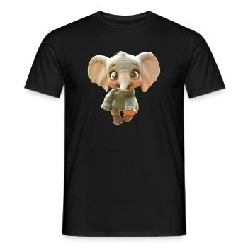 Elephant Africa Safari Wilderness Love Cute Elephant - Men's T-Shirt - black - Front - AI Model Male 178 light (178cm)