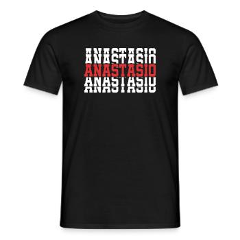 t-shirt Anastasio t-shirt gift stacked text - Men's T-Shirt - black - Front - AI Model Male 178 light (178cm)