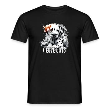 Chiot dalmatien j’aime les pois chien cadeau - T-shirt homme - noir - Devant - AI Model Male 178 light (178cm)
