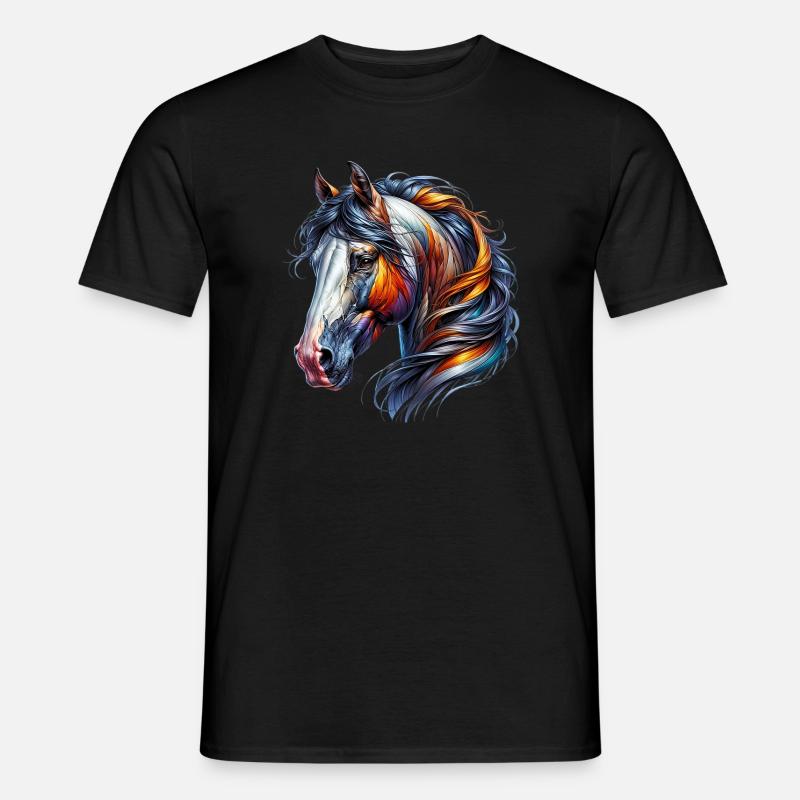Pferd - Männer T-Shirt - Schwarz