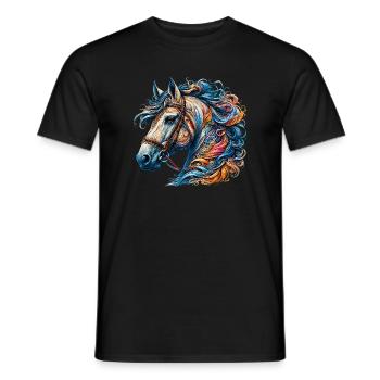 Pferd - Männer T-Shirt - Schwarz - Vorne - AI Model Male 178 light (178cm)