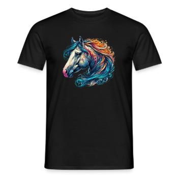 Horse - Men's T-Shirt - black - Front - AI Model Male 178 light (178cm)