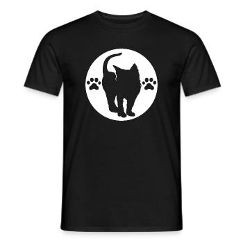 Cat Logo, Paw Symbol, Crest Emblem, Graphic icon - Men's T-Shirt - black - Front - AI Model Male 178 light (178cm)