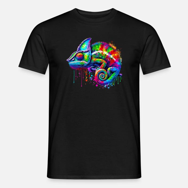 Chamäleon - Männer T-Shirt - Schwarz