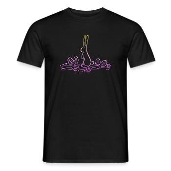 Silhouette de lapin de Pâques avec des œufs de Pâques - T-shirt homme - noir - Devant - AI Model Male 178 light (178cm)