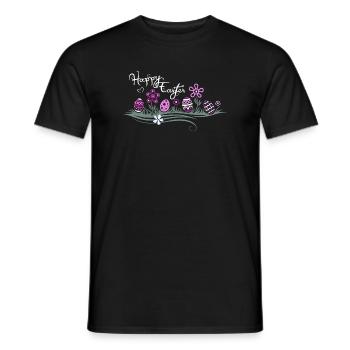 Easter Easter Eggs in the Grass - Men's T-Shirt - black - Front - AI Model Male 178 light (178cm)
