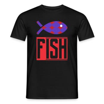 FISH. HUMOUR. POISSON. SARDINE. POISSON D'AVRIL - T-shirt homme - noir - Devant - AI Model Male 178 light (178cm)