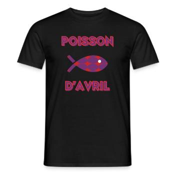 POISSON. SARDINE. POISSON D'AVRIL - T-shirt homme - noir - Devant - AI Model Male 178 light (178cm)