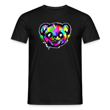 Panda Graffiti Kunst Street Art Sketch Urban - Männer T-Shirt - Schwarz - Vorne - AI Model Male 178 light (178cm)