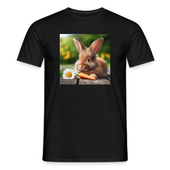 Entzückender Hase - Männer T-Shirt - Schwarz - Vorne - AI Model Male 178 light (178cm)