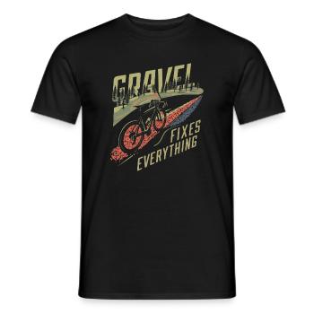 Gear and Trail Cycling Art - Men's T-Shirt - black - Front - AI Model Male 178 light (178cm)
