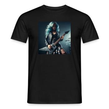 Guitariste de heavy metal - T-shirt homme - noir - Devant - AI Model Male 178 light (178cm)