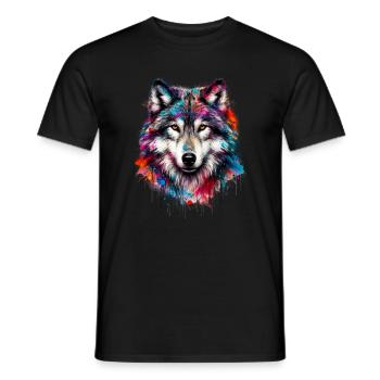 Wolf - Men's T-Shirt - black - Front - AI Model Male 178 light (178cm)