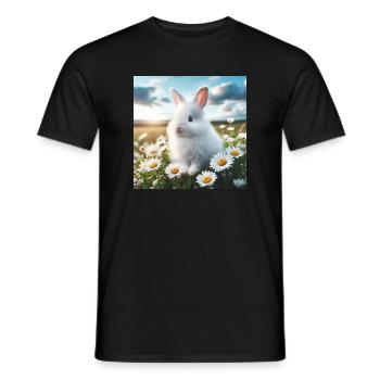 Adorable White Bunny - Men's T-Shirt - black - Front - AI Model Male 178 light (178cm)