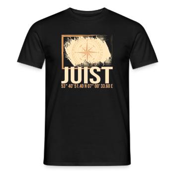 Juist Koordinaten - Männer T-Shirt - Schwarz - Vorne - AI Model Male 178 light (178cm)