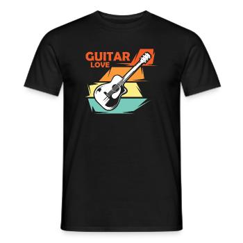 Gitarre Liebe Musik Illustration vintage retro - Männer T-Shirt - Schwarz - Vorne - AI Model Male 178 light (178cm)