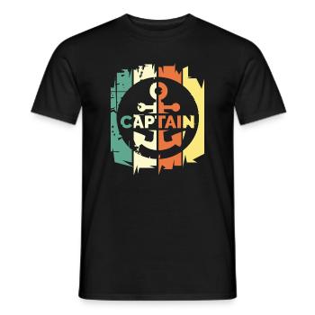 Rétro capitaine ancre logo vintage mer mer navire - T-shirt homme - noir - Devant - AI Model Male 178 light (178cm)