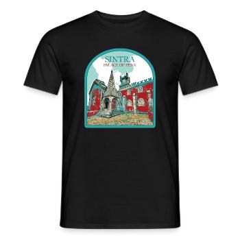 Charmantes Detail: Pena-Palast, Sintra - Männer T-Shirt - Schwarz - Vorne - AI Model Male 178 light (178cm)