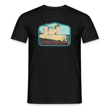 Château de Saumur, Loire Valley - Men's T-Shirt - black - Front - AI Model Male 178 light (178cm)