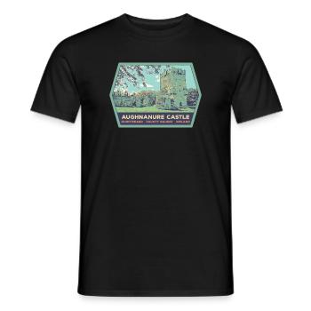 Aughnanur Castle, Oughterard in Irland - Männer T-Shirt - Schwarz - Vorne - AI Model Male 178 light (178cm)