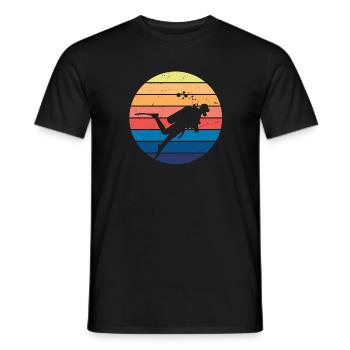 Retro Vibe Taucher - Männer T-Shirt - Schwarz - Vorne - AI Model Male 178 light (178cm)