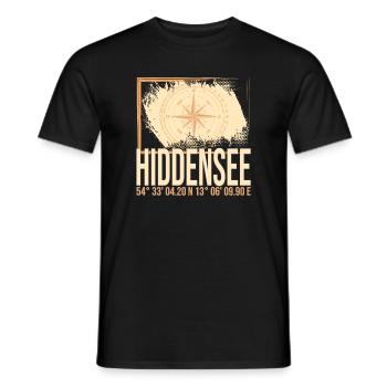 Hiddensee Koordinaten - Männer T-Shirt - Schwarz - Vorne - AI Model Male 178 light (178cm)