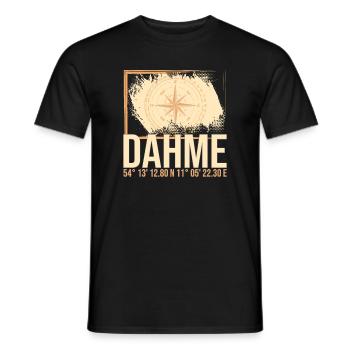 Dahme Koordinaten - Männer T-Shirt - Schwarz - Vorne - AI Model Male 178 light (178cm)