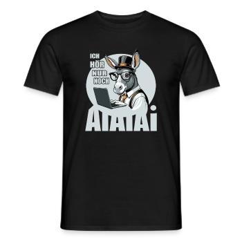 All I hear is AI AI AI - Men's T-Shirt - black - Front - AI Model Male 178 light (178cm)