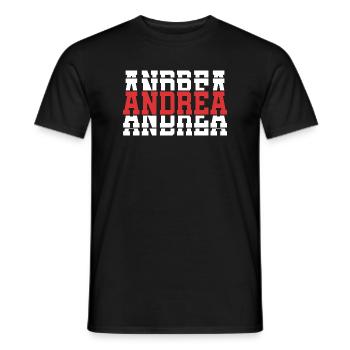 T-Shirt Andrea T-Shirt Geschenkidee gestapelter Text - Männer T-Shirt - Schwarz - Vorne - AI Model Male 178 light (178cm)