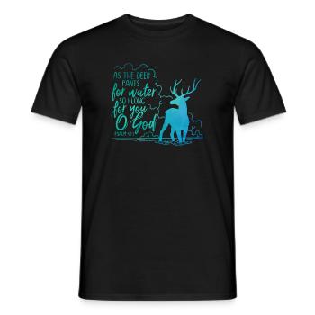As the deer pants for water - Men's T-Shirt - black - Front - AI Model Male 178 light (178cm)