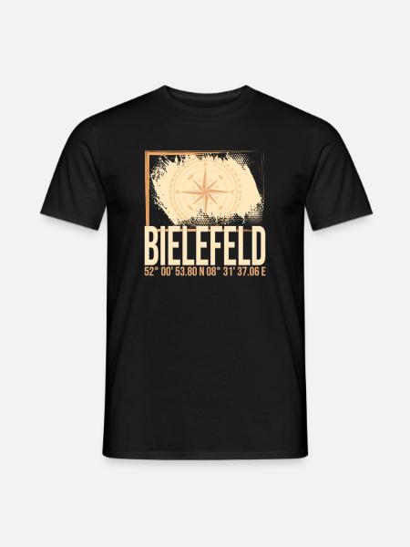 Bielefeld Koordinaten - Männer T-Shirt - Schwarz