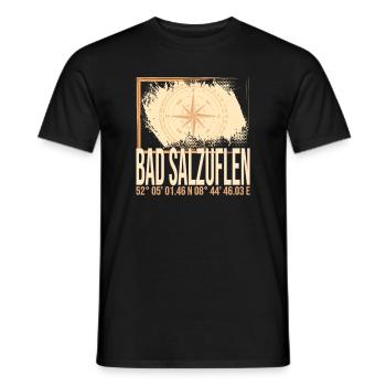 Bad Salzuflen Koordinaten - Männer T-Shirt - Schwarz - Vorne - AI Model Male 178 light (178cm)