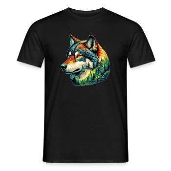 Wolf - Männer T-Shirt - Schwarz - Vorne - AI Model Male 178 light (178cm)