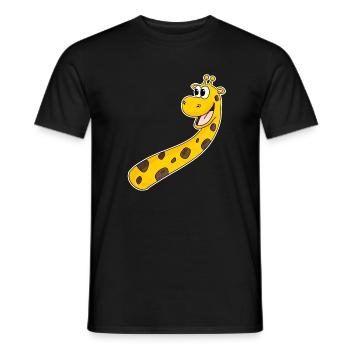 Giraffe Lachen Lächeln - Männer T-Shirt - Schwarz - Vorne - AI Model Male 178 light (178cm)