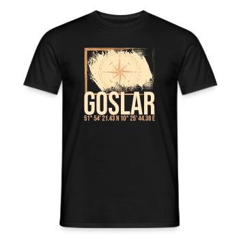 Goslar Koordinaten - Männer T-Shirt - Schwarz - Vorne - AI Model Male 178 light (178cm)