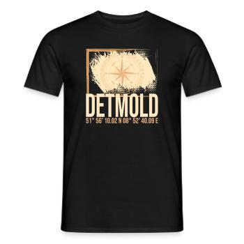 Detmold Koordinaten - Männer T-Shirt - Schwarz - Vorne - AI Model Male 178 light (178cm)