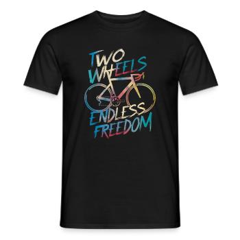 Endless Freedom Bicycle Design - Men's T-Shirt - black - Front - AI Model Male 178 light (178cm)