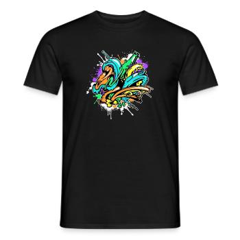 Art Graffiti Street Art Wildstyle Sprayer - Men's T-Shirt - black - Front - AI Model Male 178 light (178cm)