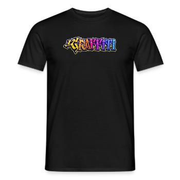 Graffiti Street Art Sprayer Drawing Illustration - Men's T-Shirt - black - Front - AI Model Male 178 light (178cm)