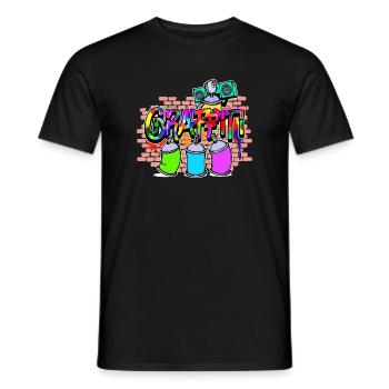 Strassenkunst Wildstyle Kunst Graffiti Sprayer - Männer T-Shirt - Schwarz - Vorne - AI Model Male 178 light (178cm)