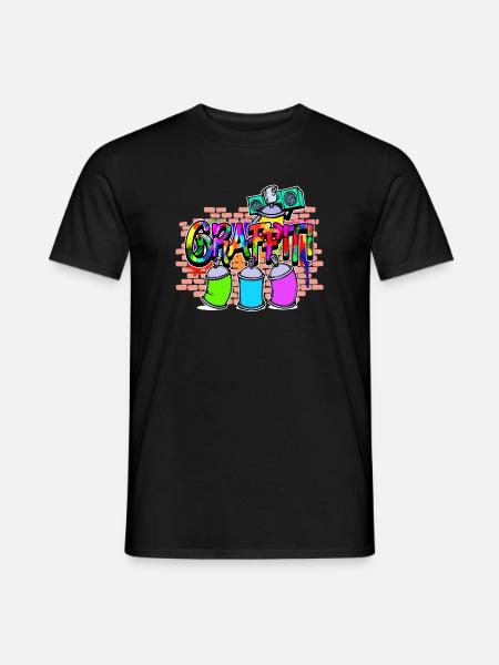 Strassenkunst Wildstyle Kunst Graffiti Sprayer - Männer T-Shirt - Schwarz