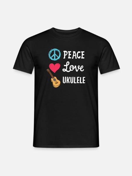 Ukulele Ukulele-Spieler - Männer T-Shirt - Schwarz