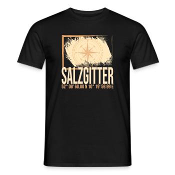 Salzgitter Koordinaten - Männer T-Shirt - Schwarz - Vorne - AI Model Male 178 light (178cm)