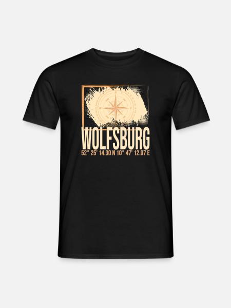 Wolfsburg Koordinaten - Männer T-Shirt - Schwarz